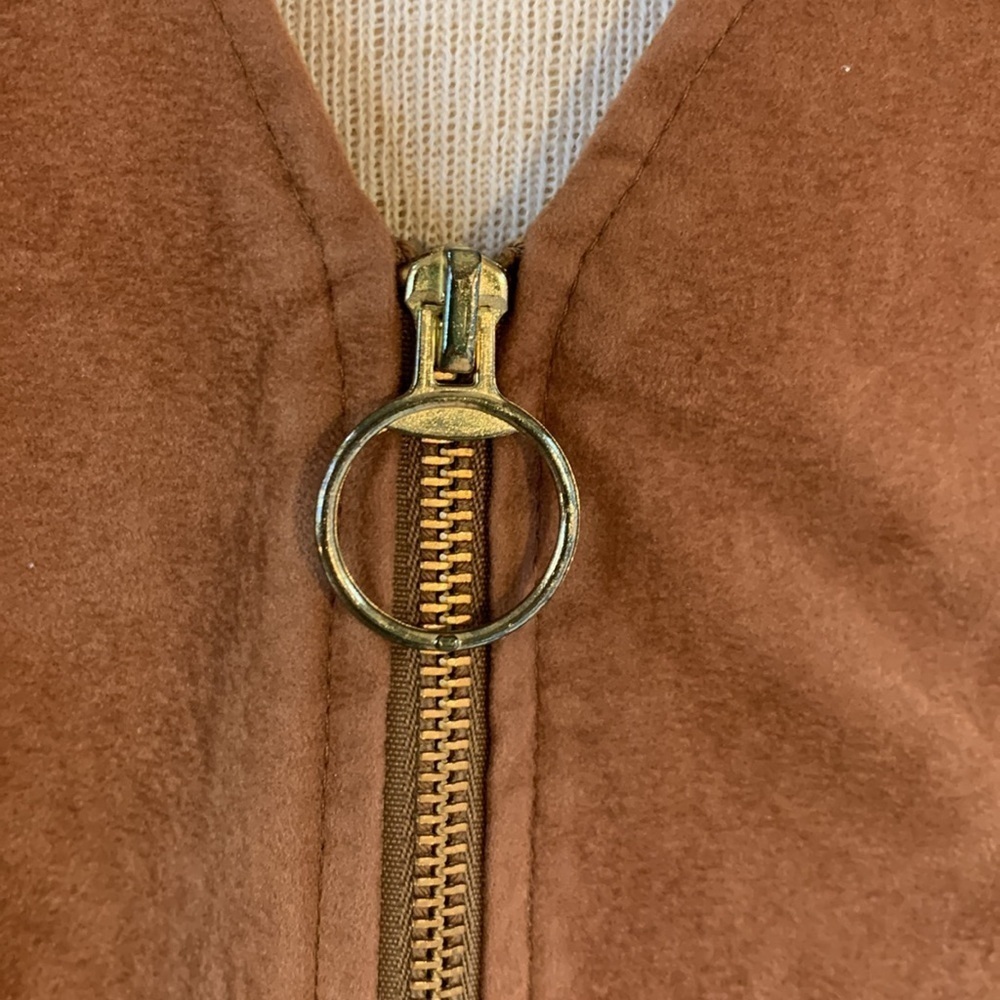 Willowbend sz M suede feel vintage made in USA zip front vest - Picture 2 of 6